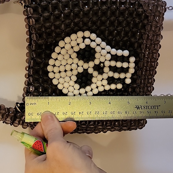 NWT BOUFFANTS & BROKEN HEARTS Kendra Dandy Skull Funky Halloween Beaded Purse - Picture 16 of 16